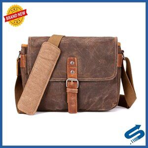 Vintage Wax Canvas Camera Messenger Bag Waterproof Padded SLR DSLR Case